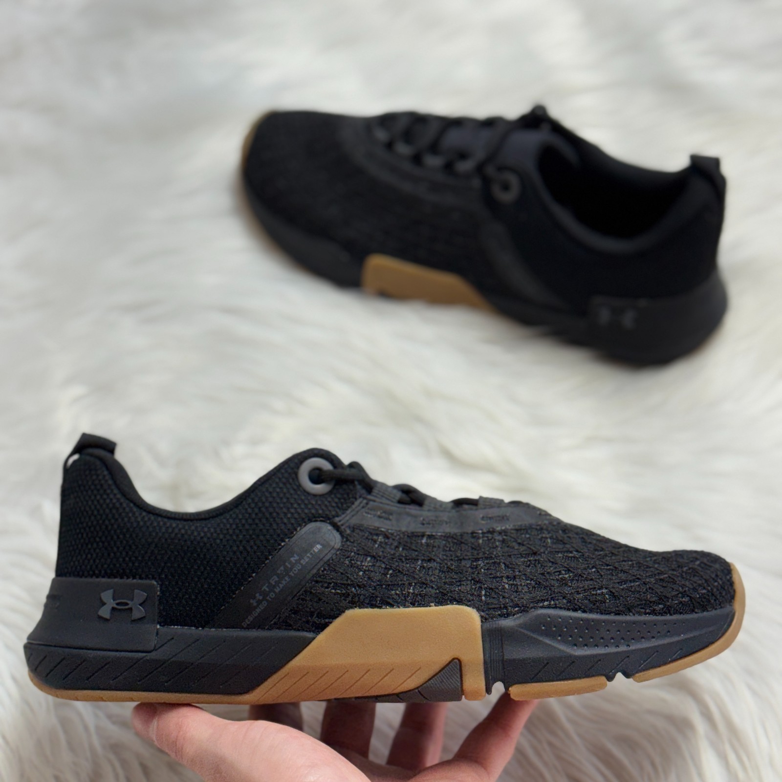 Under Armour TriBase Reign 5 Black Gum Mens 3026021-001 NEW Multi Sz