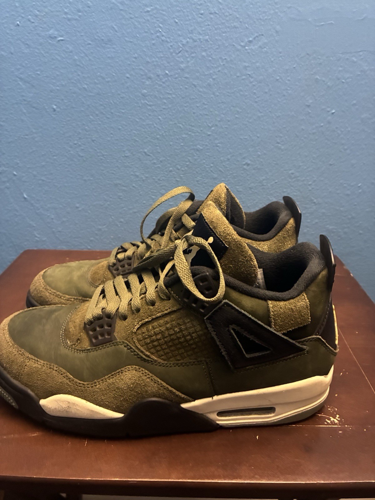 Jordan Air Jordan 4 Men’s Mid Top Lace-Up Sneakers Green/Black/White