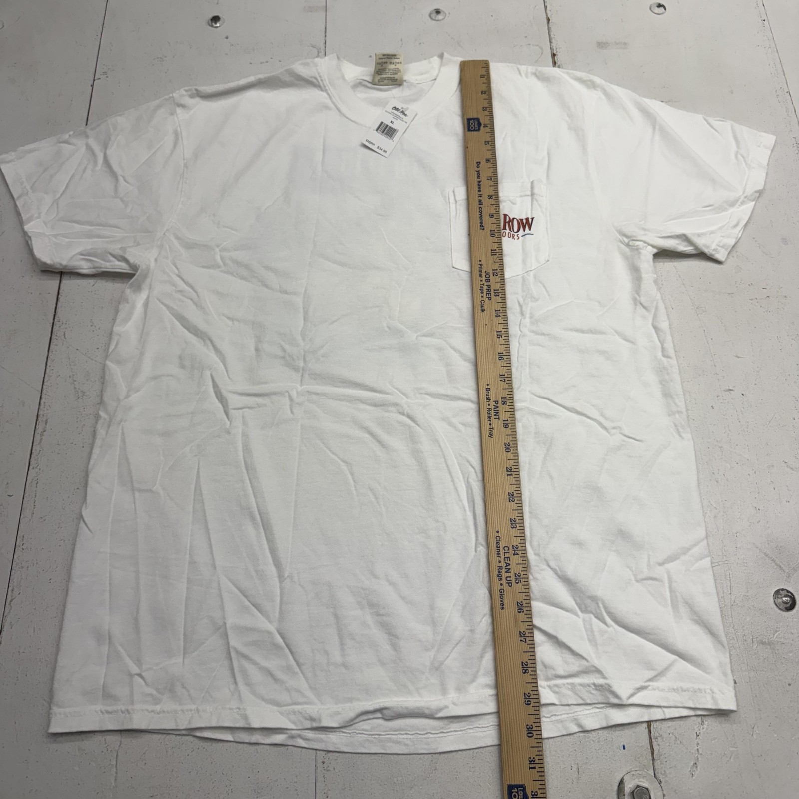 Comfort Colors Shirt Mens XL White Old Row Outdoors Lip Ripper Pocket Tee