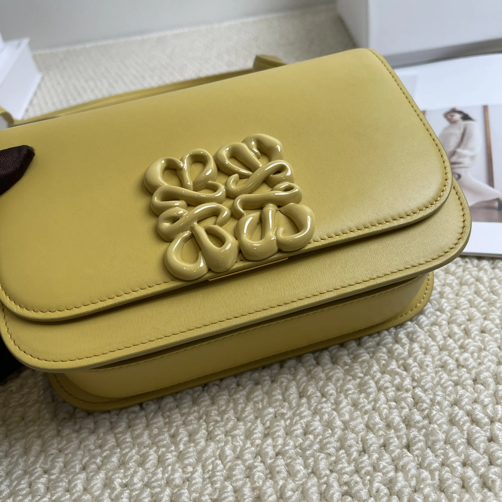 Loewe Goya Leather Yellow Glaze Small Shoulder Bag