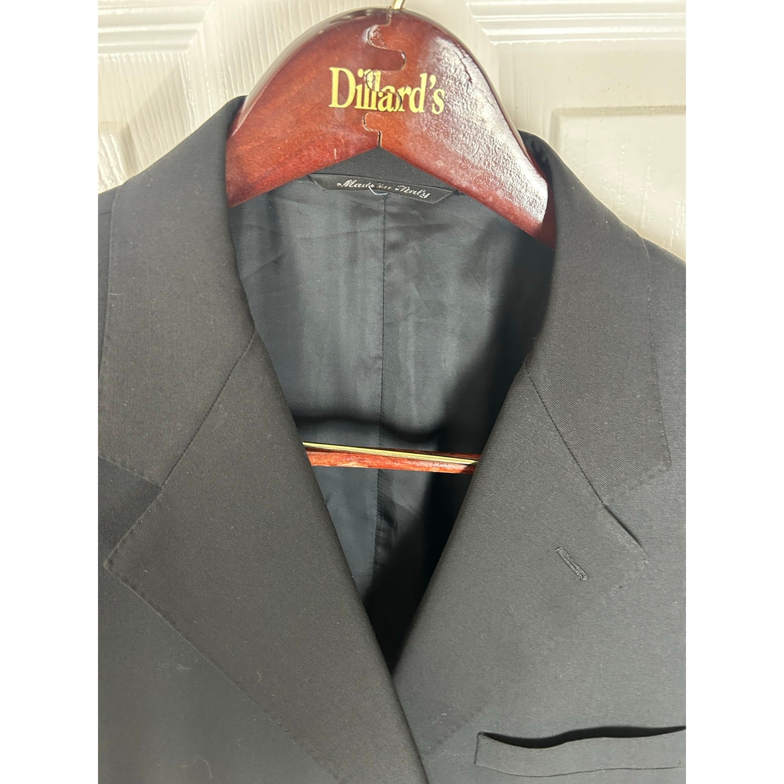 Canali 2-Piece Suit — Solid Black, 100% Wool, 56 7L IT / ~46L US