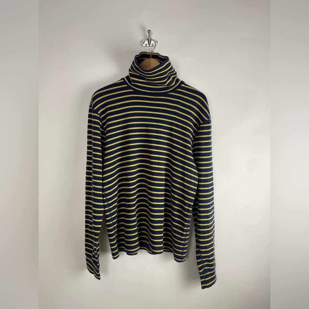 J. Crew Heritage brushed rib-knit turtleneck in navy sun stripe Size M