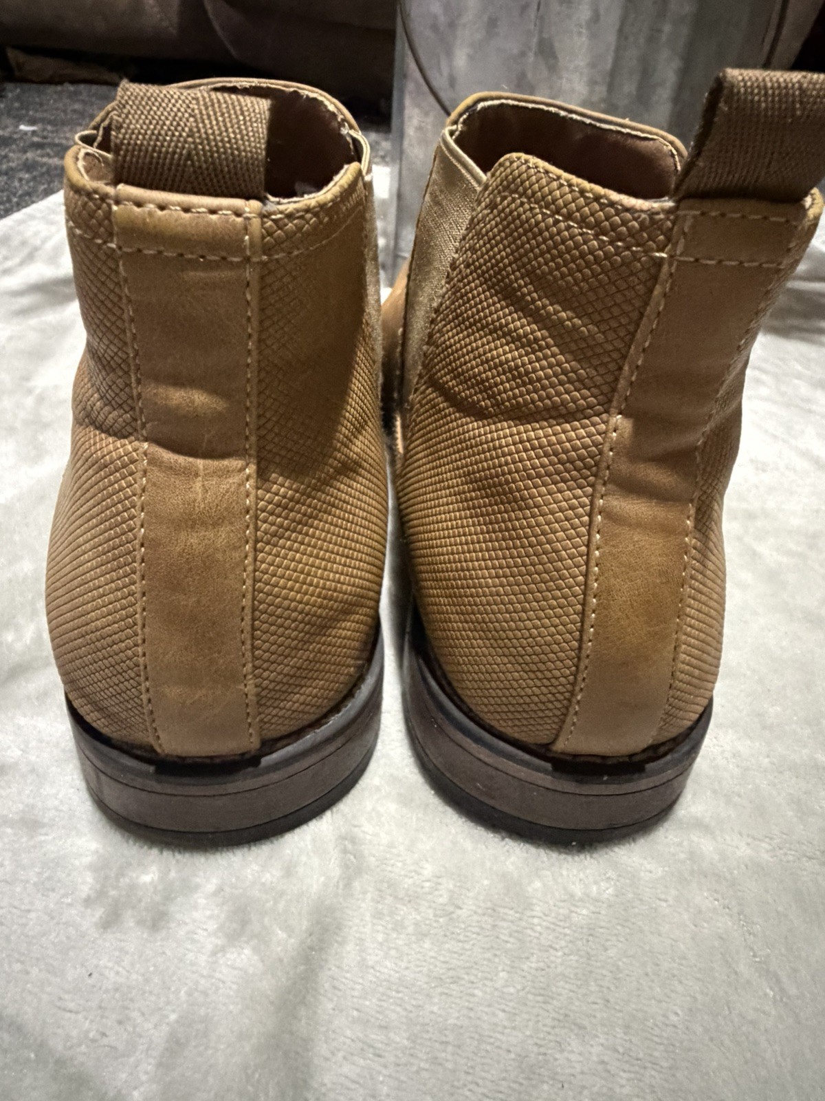 Perry Ellis Portfolio Men’s Tan Chelsea Pull-On Ankle Boots Round Toe US 9