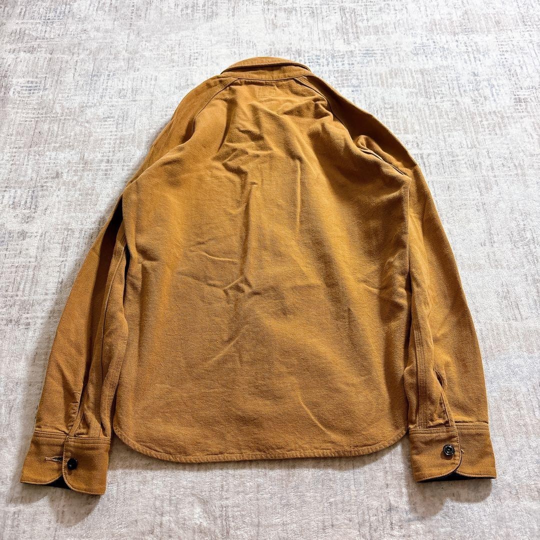DELUXEWARE Duck Work Shirt Cotton Brown Size M L26.4in pit pit 19.7in