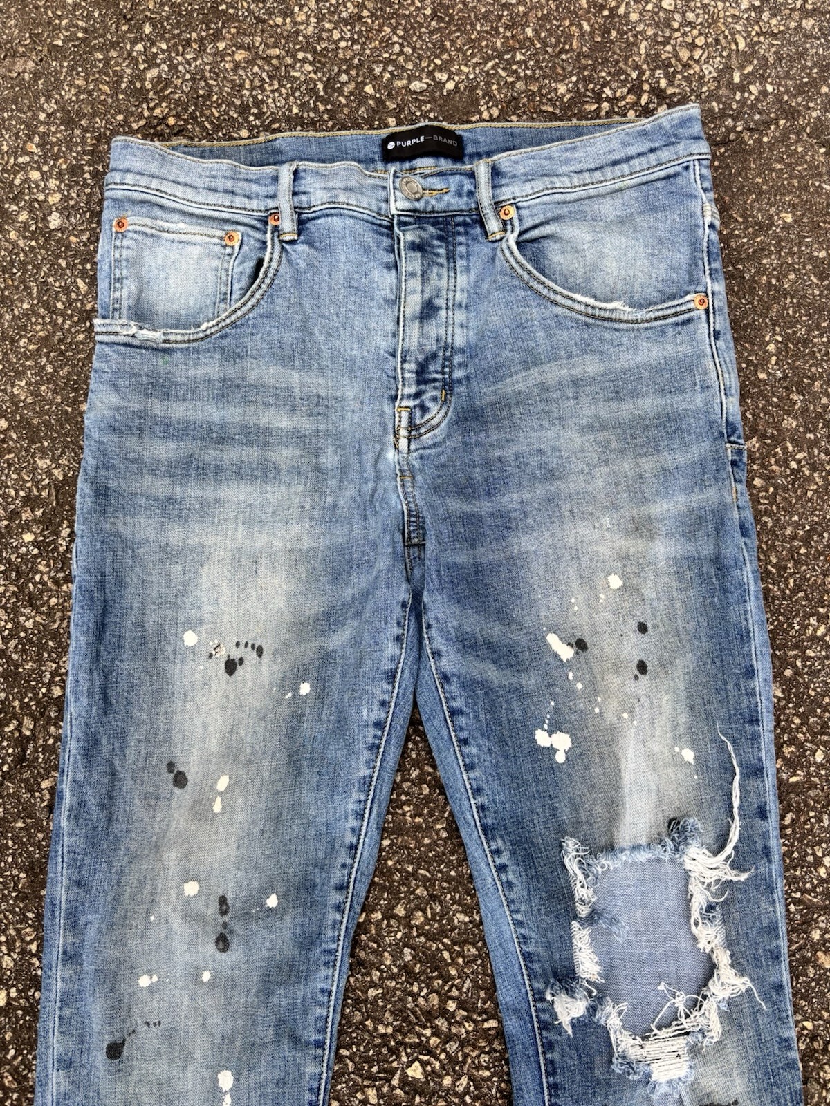 Purple Brand Light Wash Distressed Skinny Denim Jeans – No Back Tag