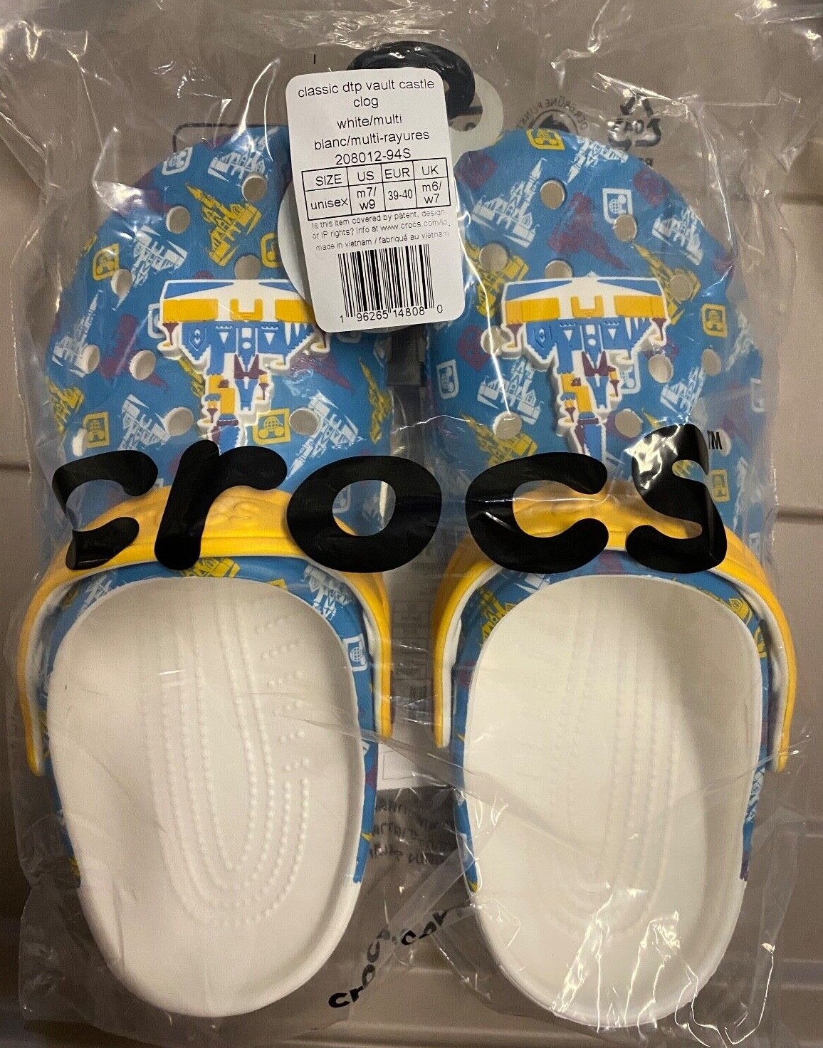 NWT! CROCS Disney Parks Cinderella Castle Clogs Adult m7/w9 m8/w10