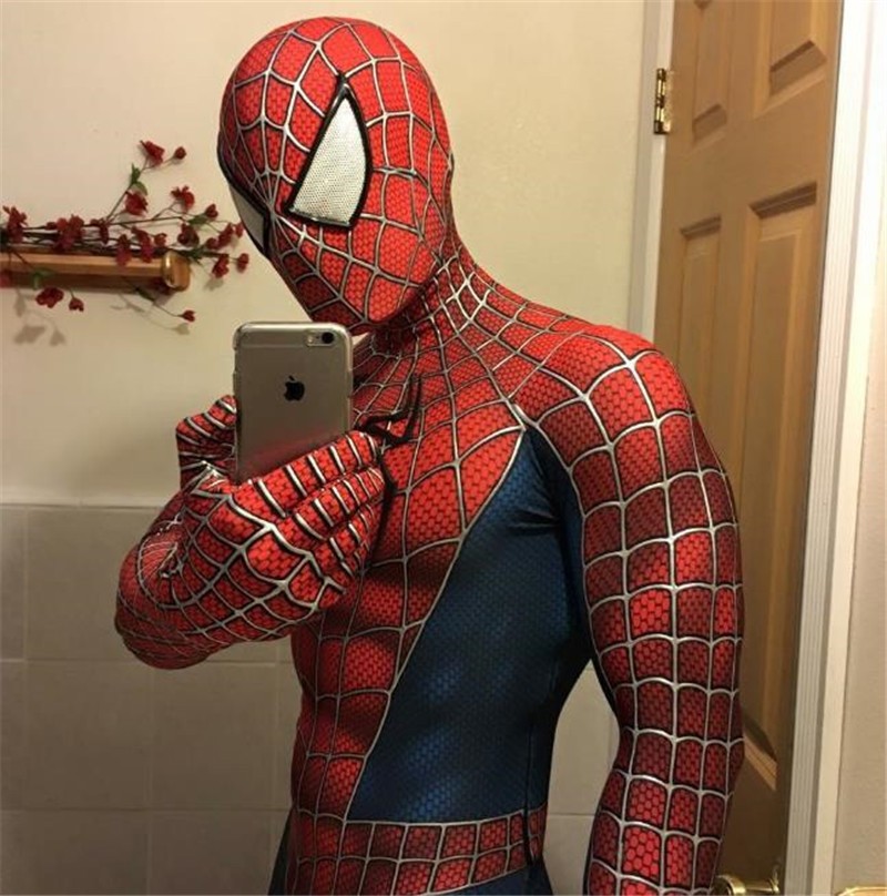 Classic Spider-Man Tobey Maguire Cosplay Costume Zentai Jumpsuit Bodysuit Suit