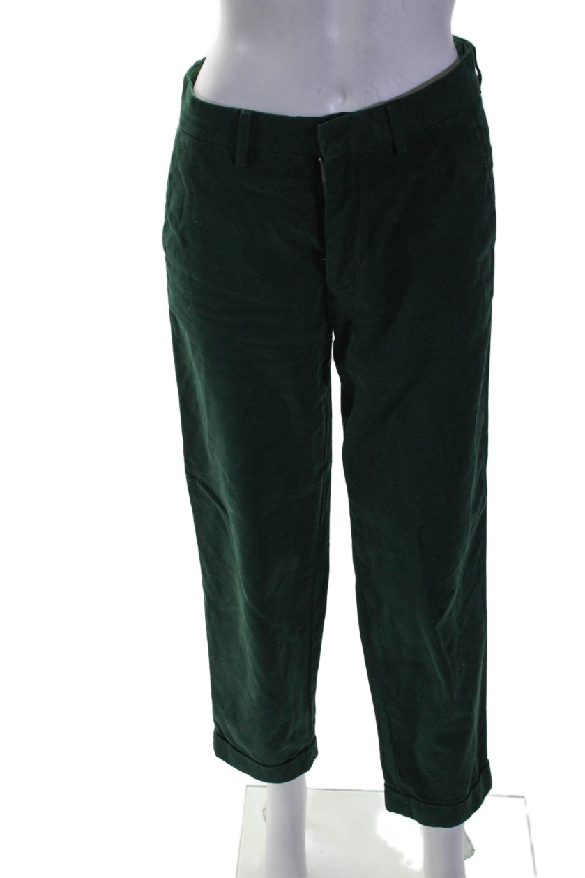 Closed Women’s Hook Closure Straight Leg Cuff Hem Dress Pants Green Size 26