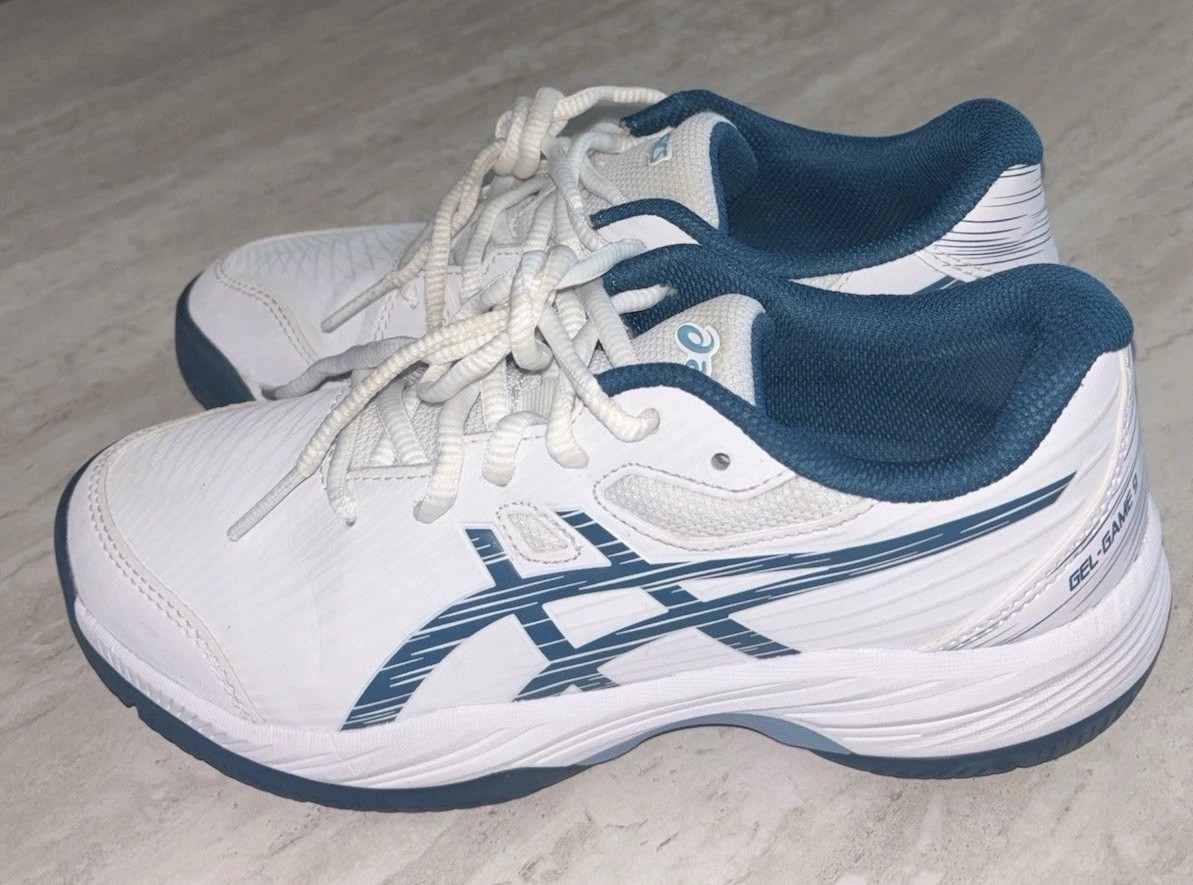 Asics Gel Game 9 GS ‘White Restful Teal’ Kids Shoes Size 3 1/2 1044A052