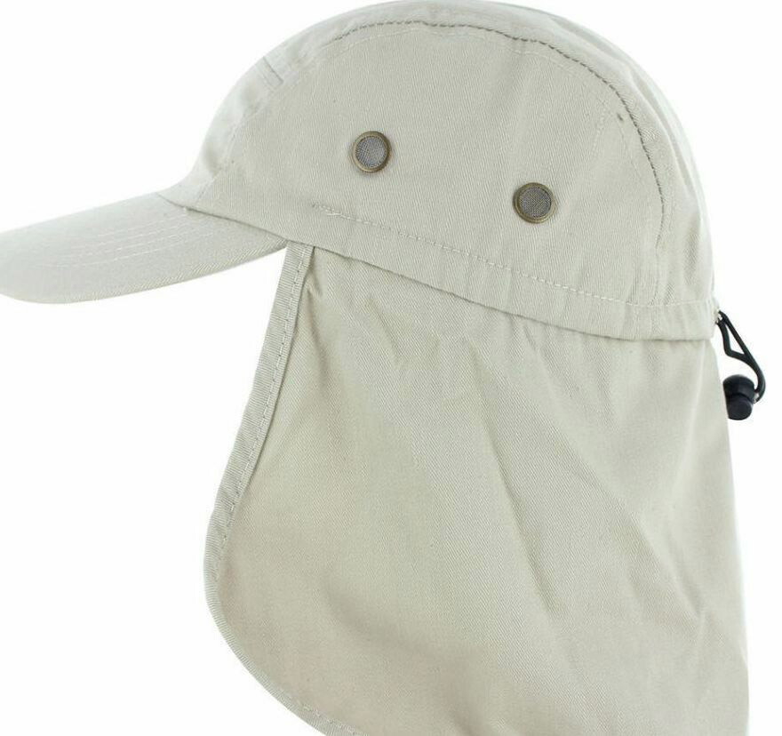 Sun Neck Protector Hiking Army Military Snap Brim Cap With Ear and Neck Flap Hat