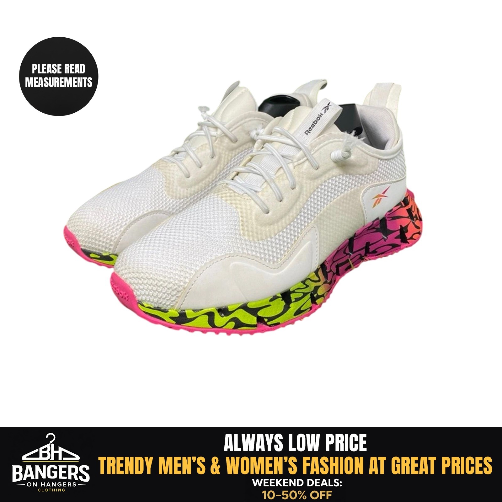 Reebok Zig Dynamica Sneaker Women’s 9 White Proud Pink Acid Yellow 1785