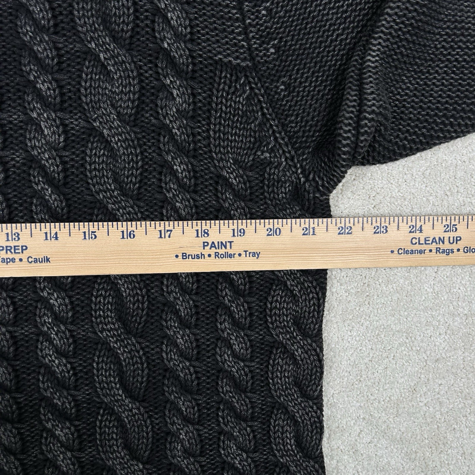 Carbon 2 Cobalt Fisherman Cable Knit Sweater 1/4 Zip Mens Medium Gunmetal Gray