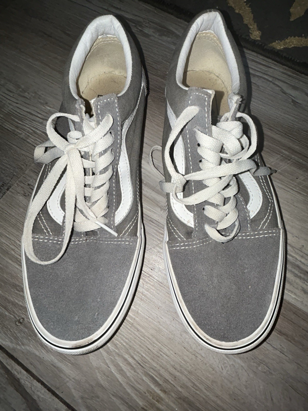 VANS Men’s Canvas Low Top Lace-Up Sneakers Gray/White US 7 UK 6 EU 39