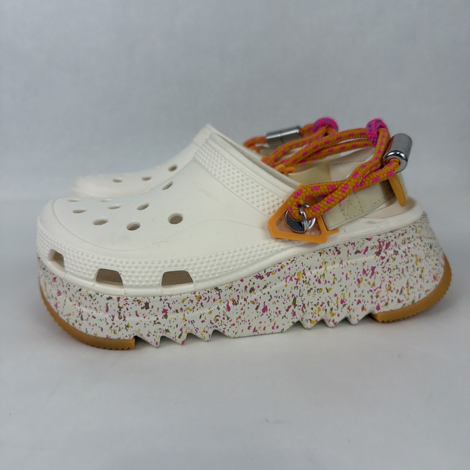 Crocs Hiker Xscape Festival Clogs Orange Speckled Confetti Sandal Size W6 M4