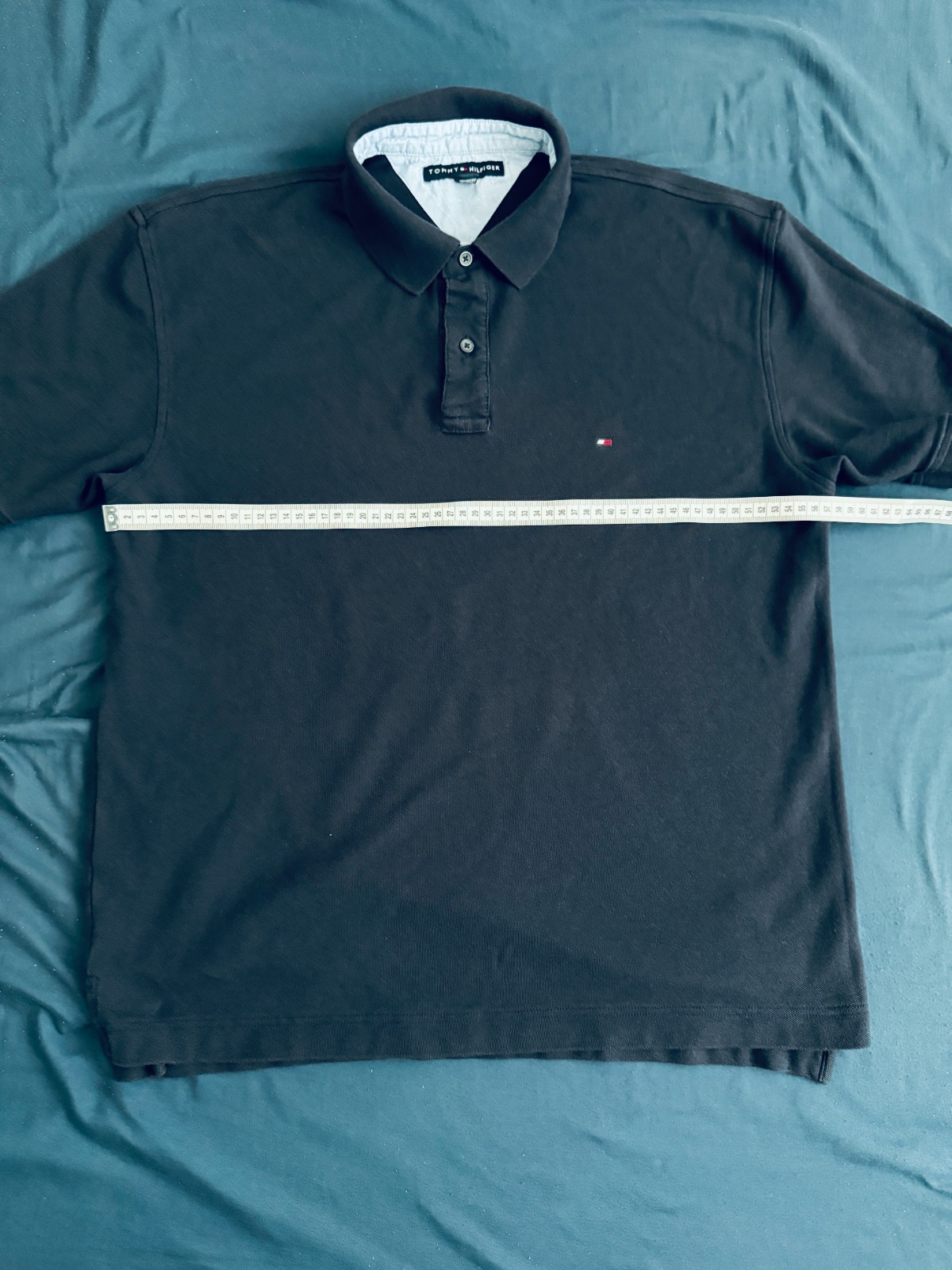 TOMMY HILFIGER Mens Shirt Polo Navy Blue XL 100% Cotton