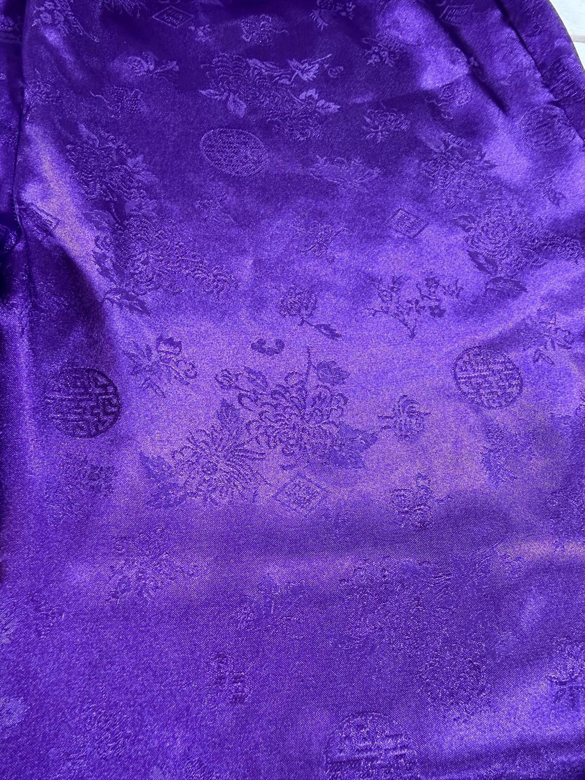 VTG Lord & Taylor Bottoms Pants Sz S Purple Asian Fashion Qipao Modern Satin