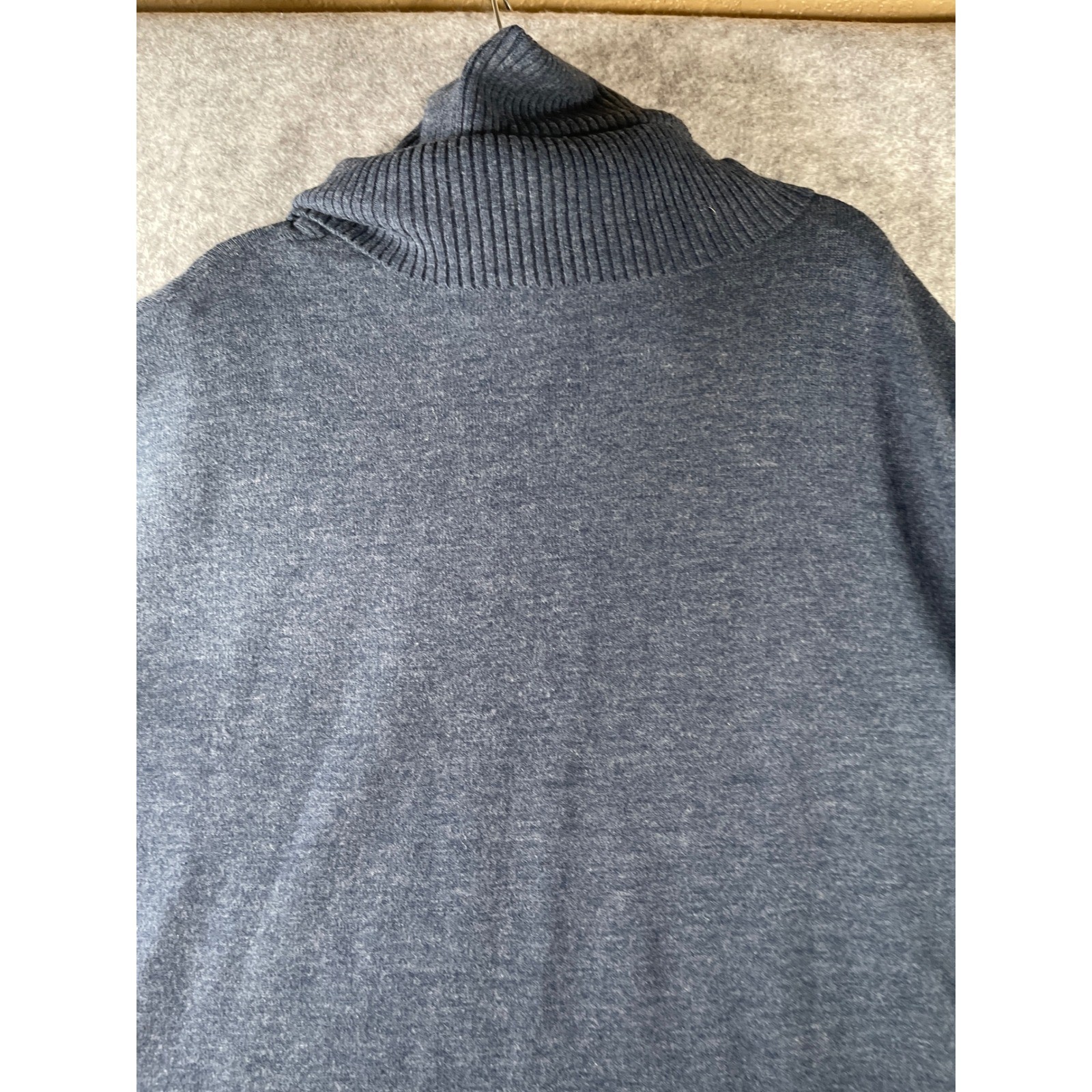 French Connection Mens Charcoal Gray Turtleneck Sweater High Low Hem Size M