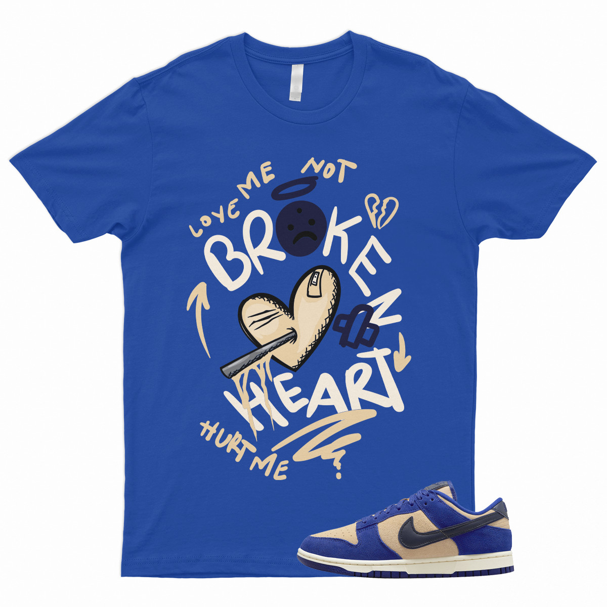 BROKEN Shirt to Match Dunk Low Blue Suede Tan Cream Midnight Navy Royal 1 Bagel