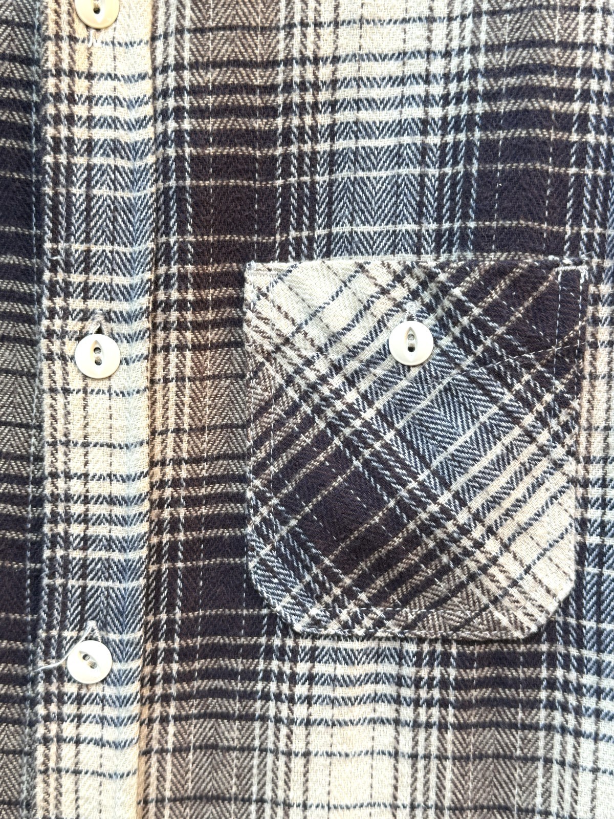3Sixteen Brown Plaid Flannel Button Down Work Shirt Size M Medium