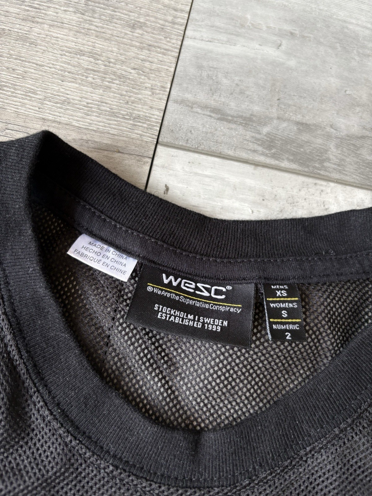 NWOT WeSC Max Wasted Youth Mesh Tee Black Men’s XS / Women’s S