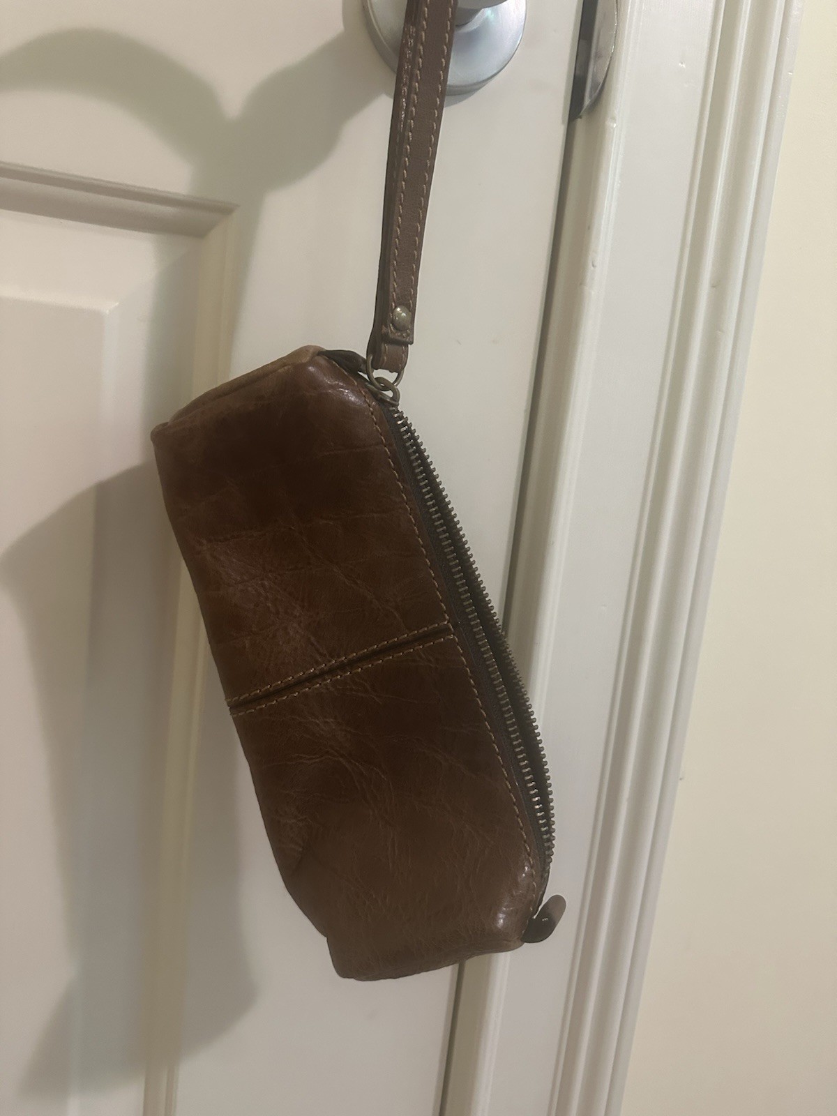 Patricia Nash Oblong Western Italian Leather Zipper Boho Wristlet Bag