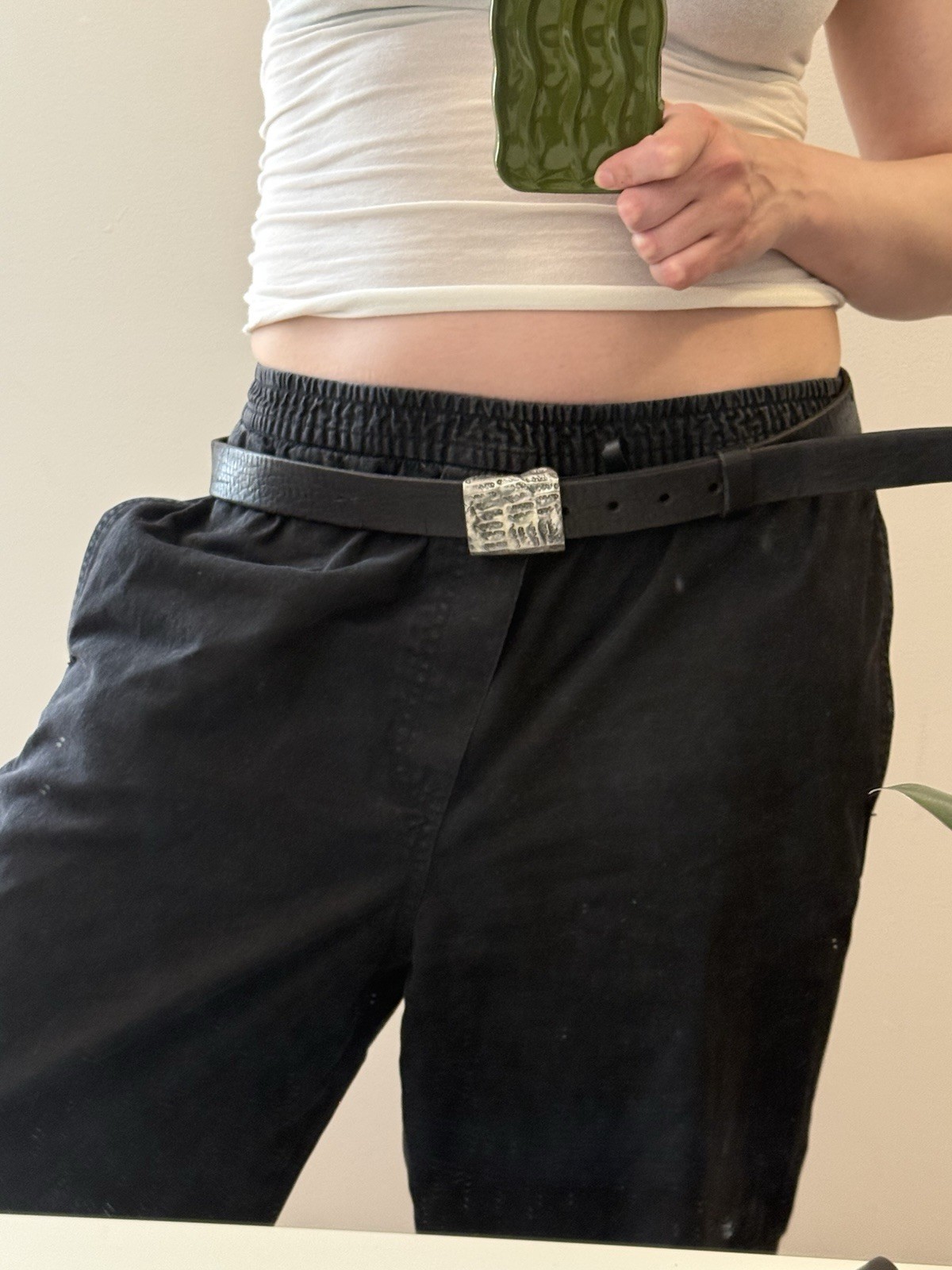 Avirex Vintage Leather Belt With Buckle, made In England