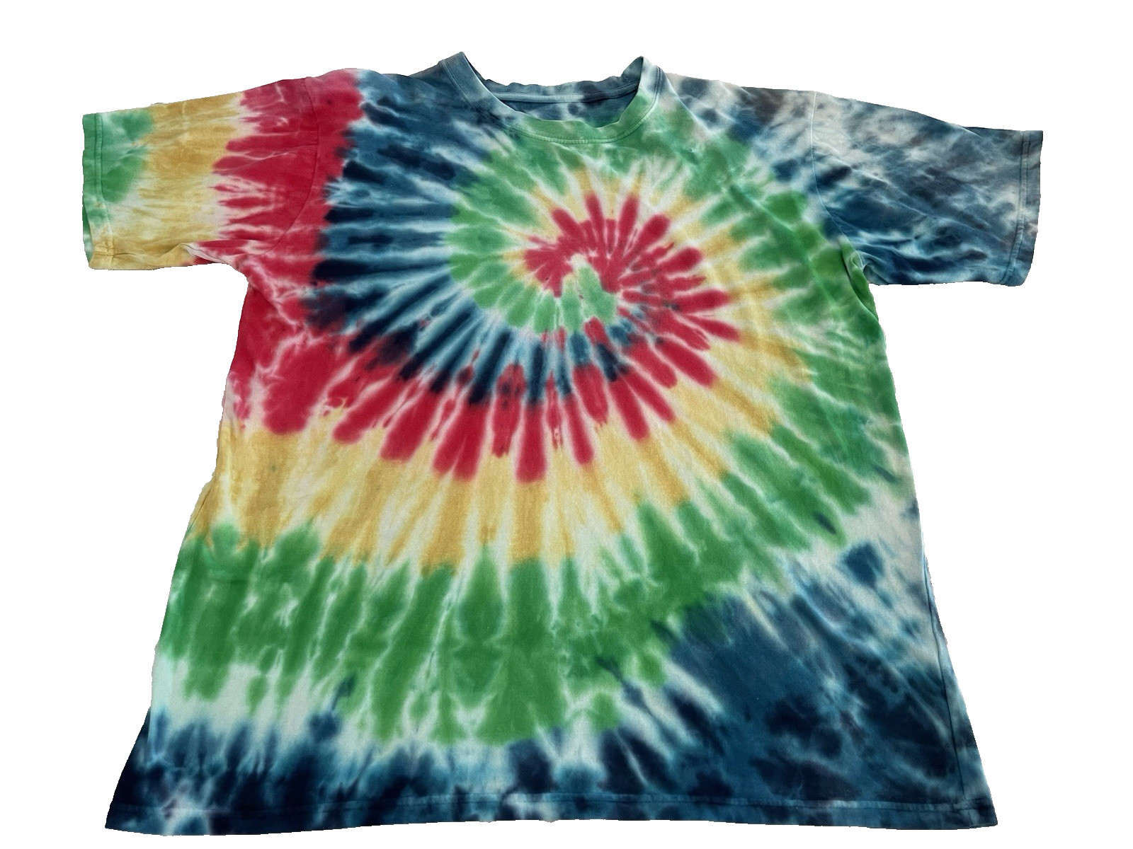 Z Wear Rainbow Spiral Tie-Dye T-Shirt Short Sleeve 100% Cotton Y2K Adult Size XL