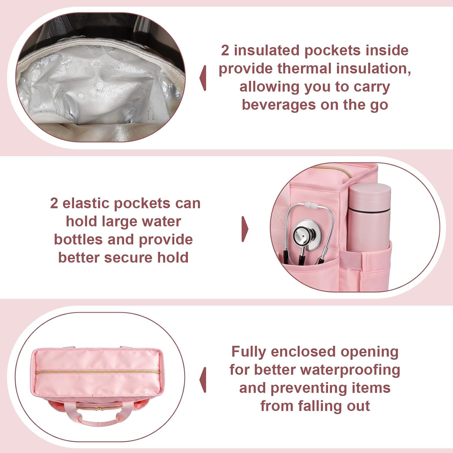 Nurse Bag, Work Bags with 15.6-Inch Laptop Compartment, Teacher Bag | Large Cup