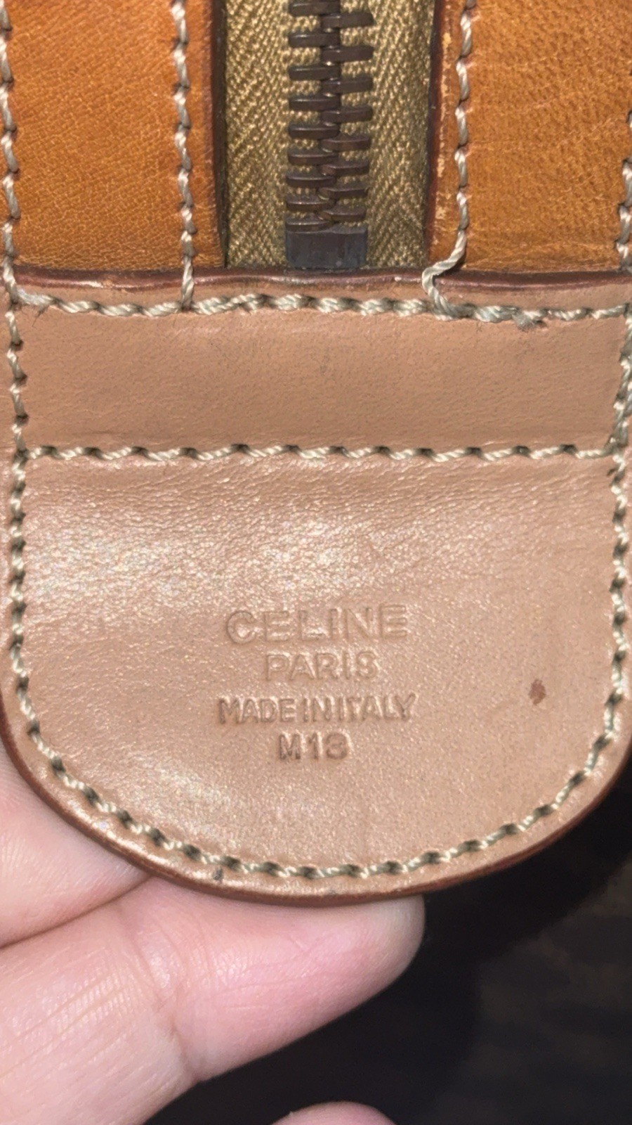 CELINE Macadam Boston Bag M13 Travel Duffle Bag Brown —AUTHENTIC—