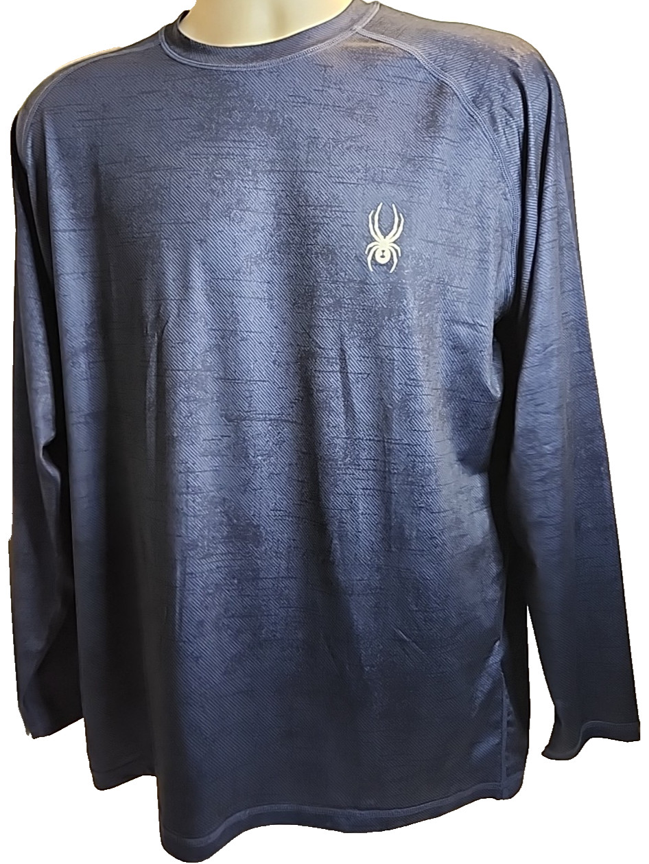 Spyder Mens Rash Guard Long Sleeve Swim Shirt Dark Gray New Medium