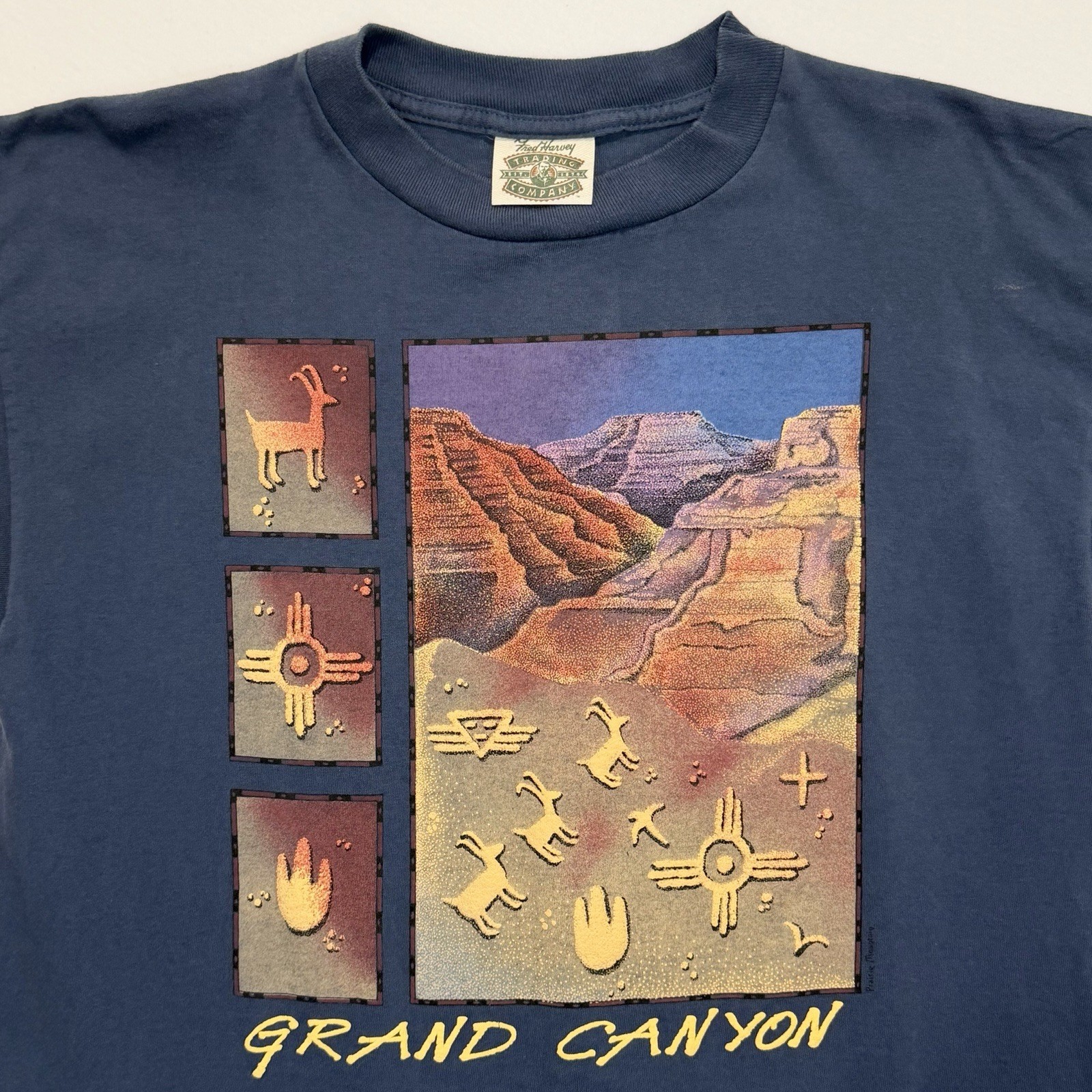 Vintage 90s Grand Canyon T-shirt Men’s Large Blue Graphic USA Made Single Stitch