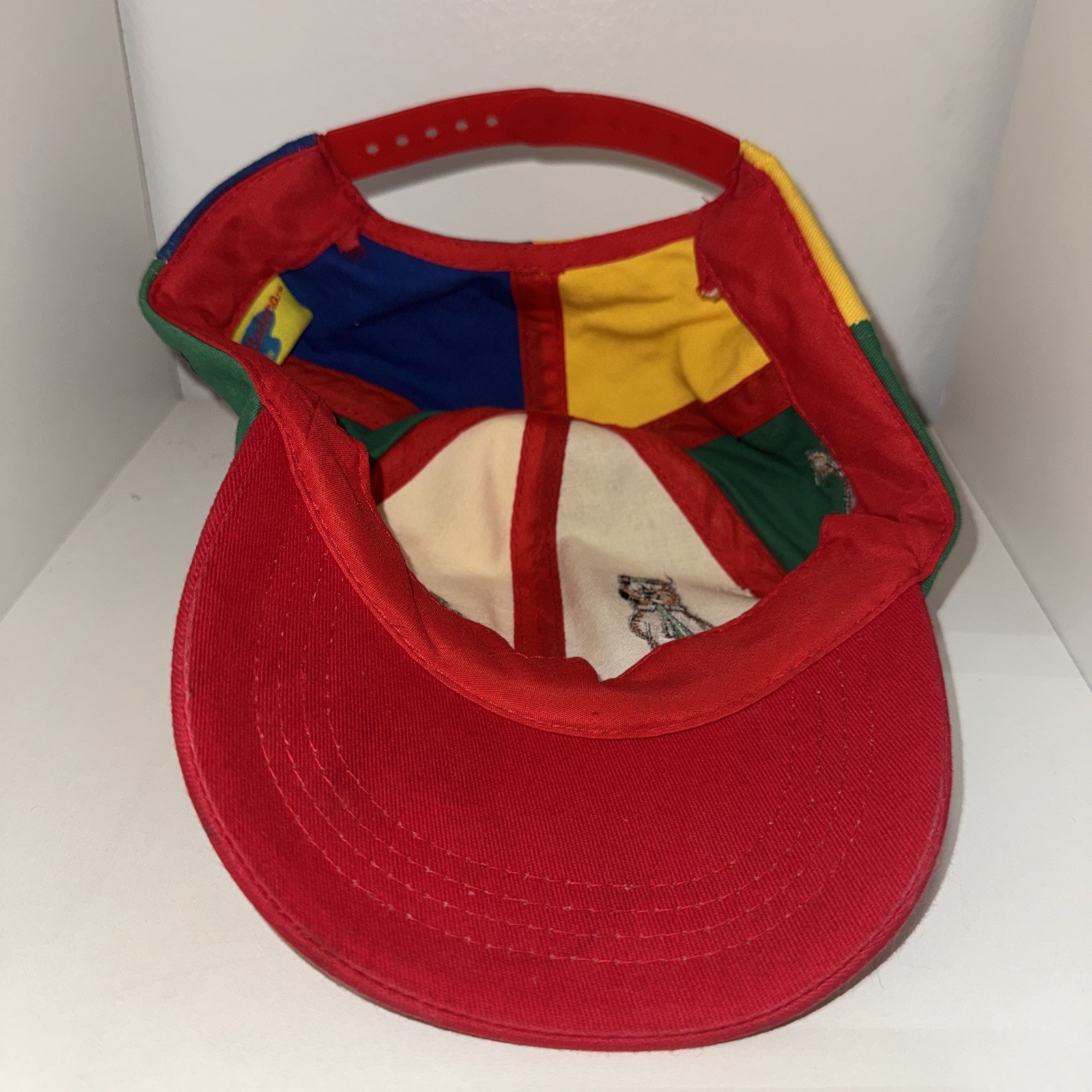 Vtg 90s Hanna Barbera Yogi Bear Wacky Races Multicolor Panel Snapback Hat Cap