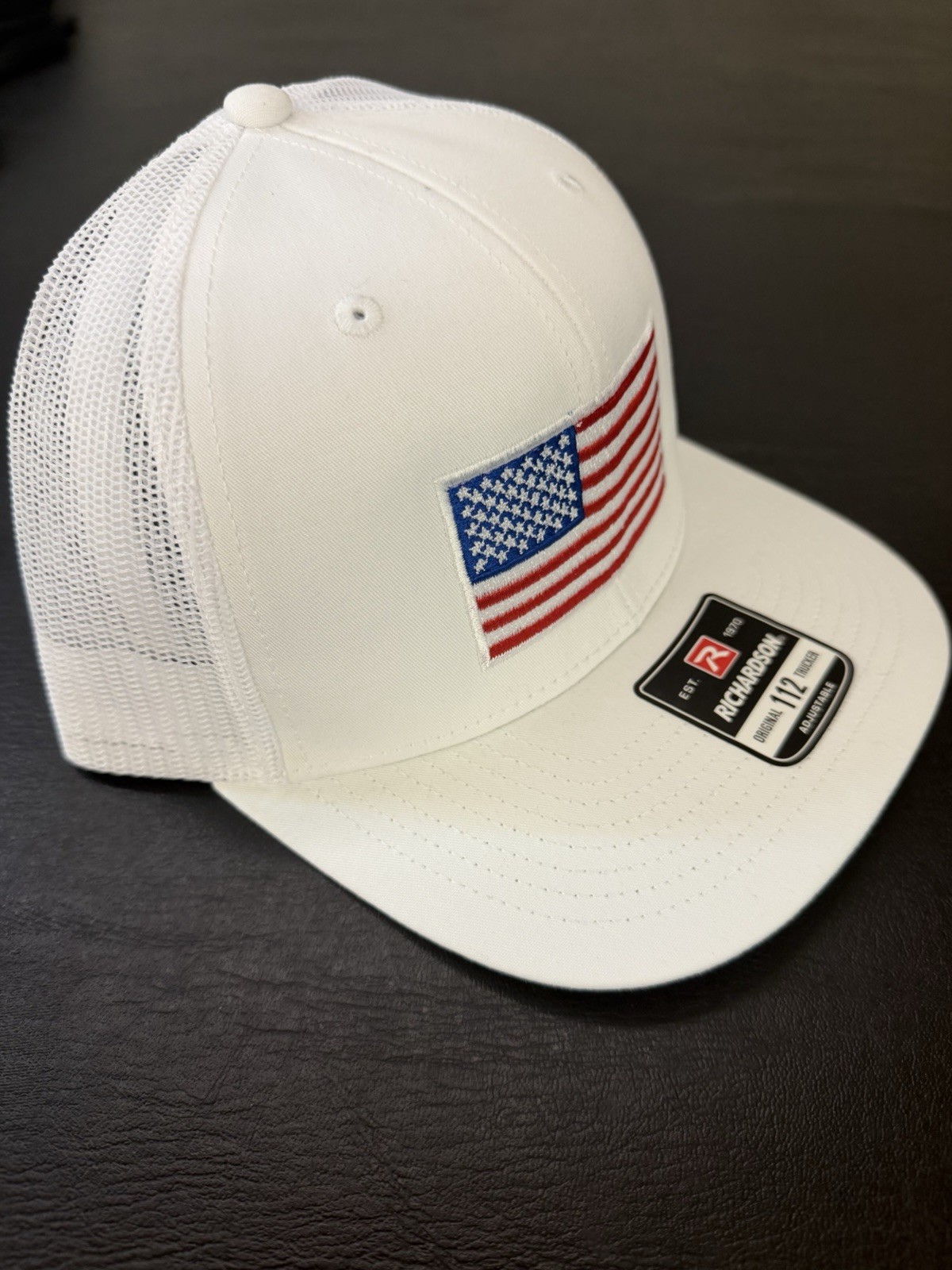 USA FLAG Embroidery Richardson 112 White/White