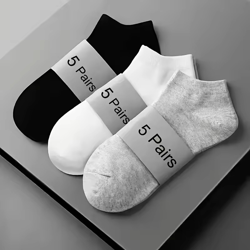 3/5/10PC Unisex Casual Plain Color Boat Socks Thin Breathable Comfy Anti Odor