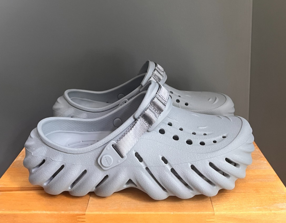 Crocs Concrete (Grey) Echo Clogs US Men 9 / Women 11 NWT