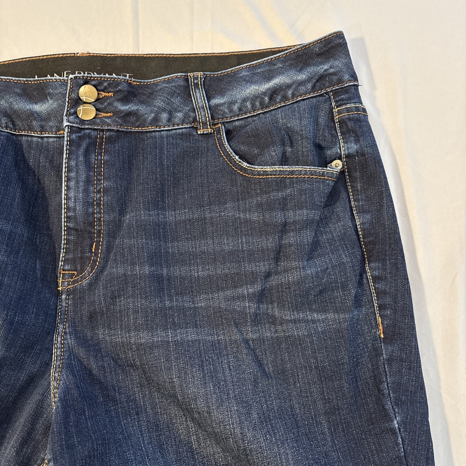 Lane Bryant Womens High-Rise Bootcut Denim Jeans Sz 20 Short Tighter Tummy Tech