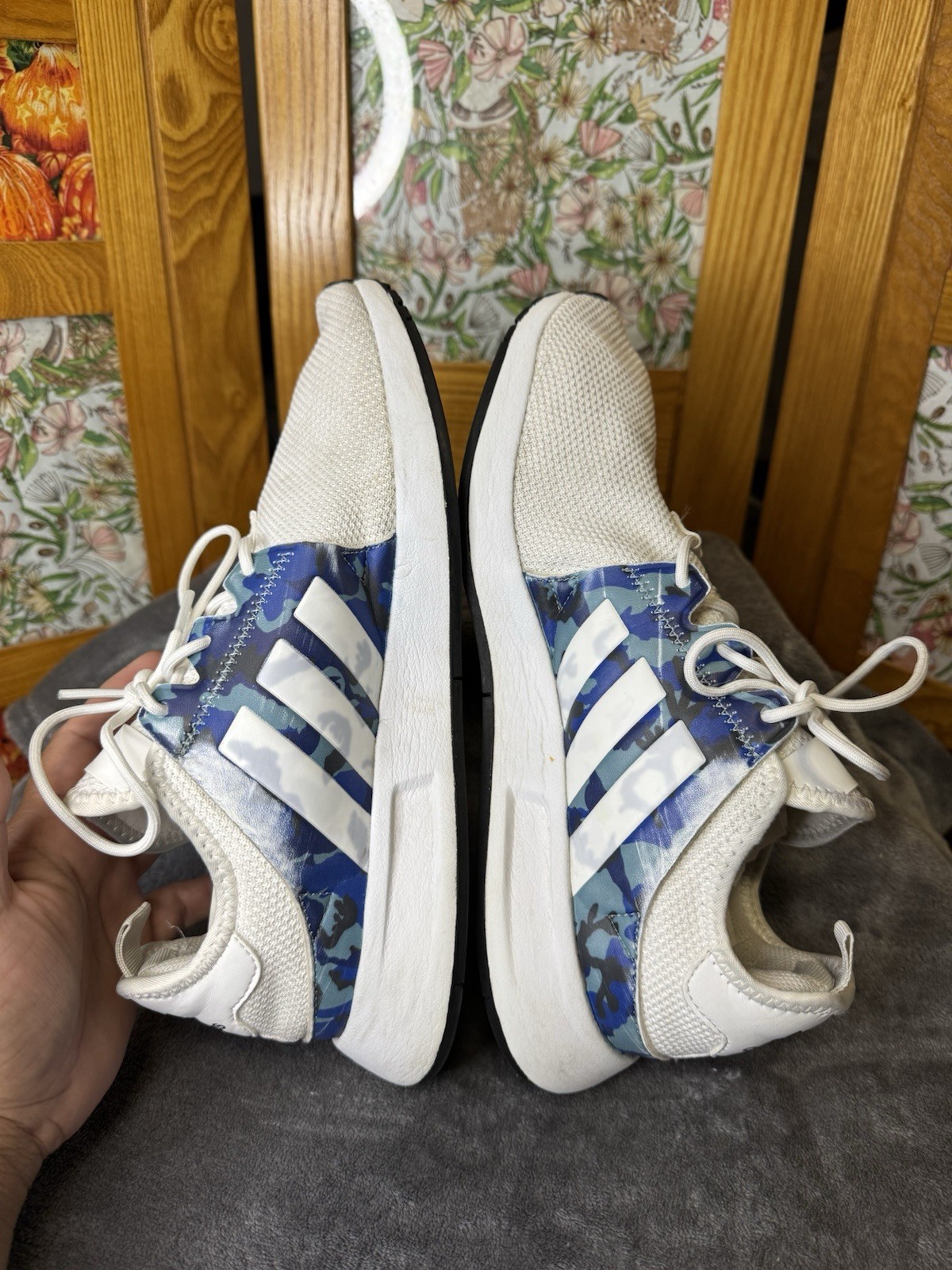 ADIDAS X_PLR White/Blue Camo Sneakers Trainer Shoes Casual Running Outdoor Sz 7