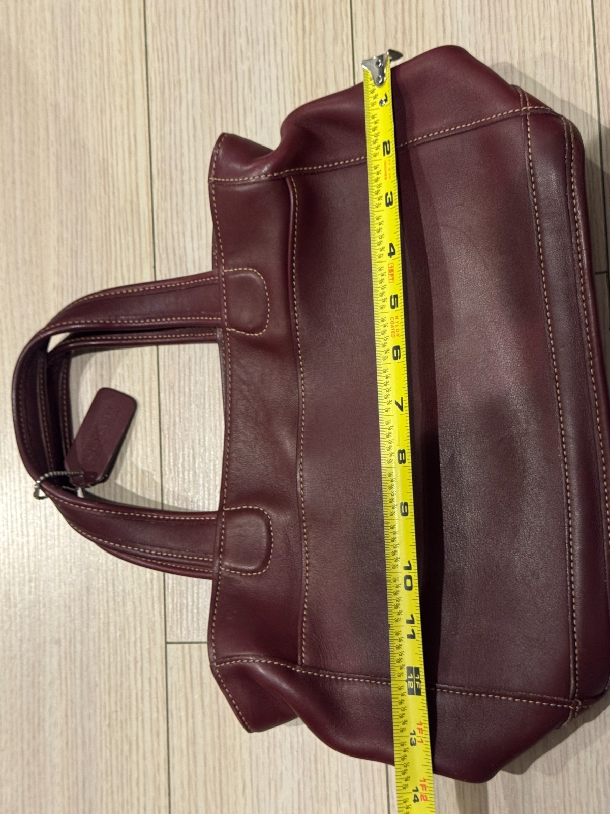 Vintage Coach Bleecker Satchel 9303 Rare Burgundy Glove Tanned Leather Tote Bag