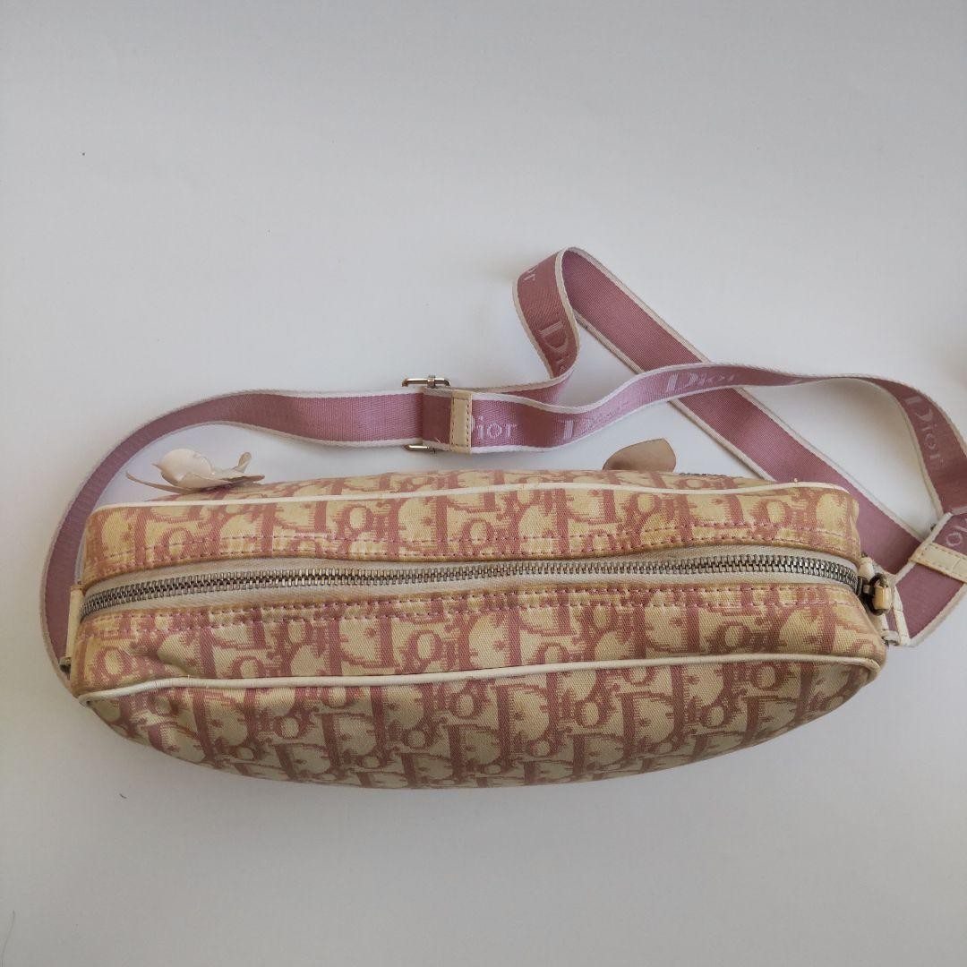 Christian Dior Bag trotter rhinestone logo pink shoulder bag