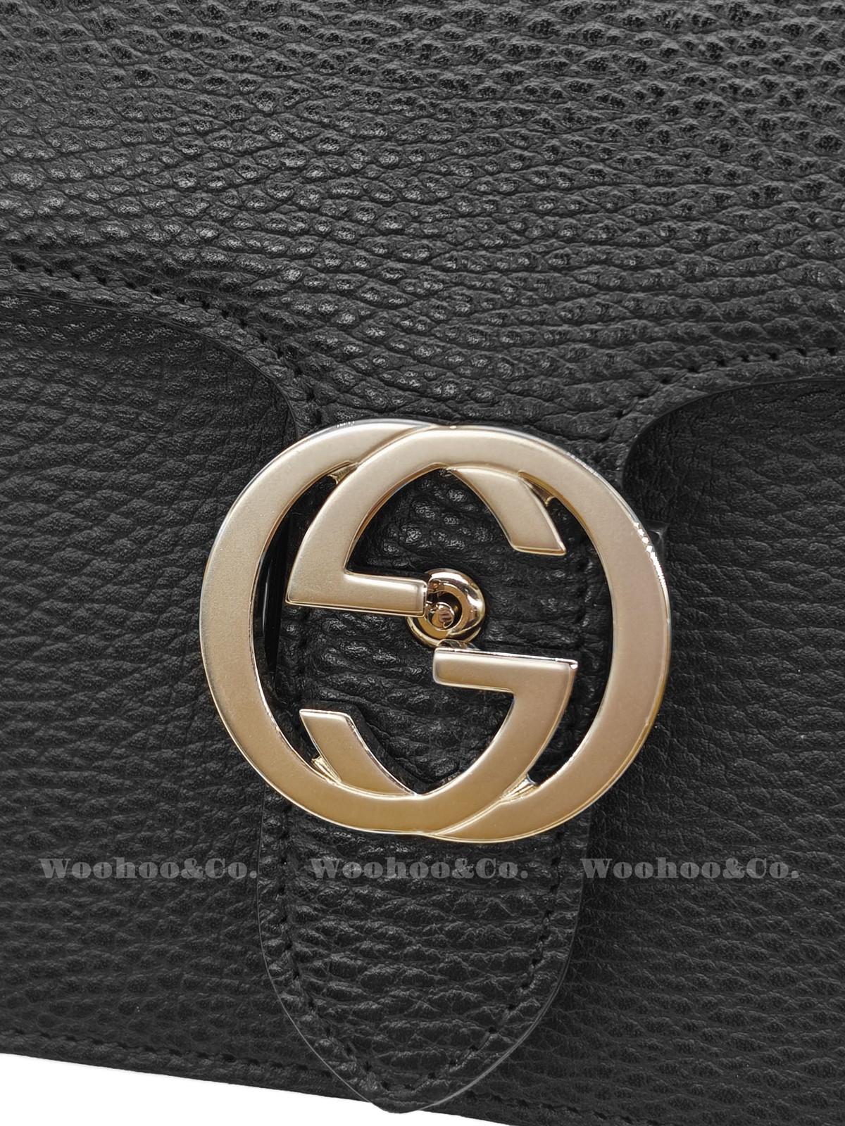 Gucci Double G Buckle Chain Crossbody Bag Large Women’s Black 11x3x7.4 in