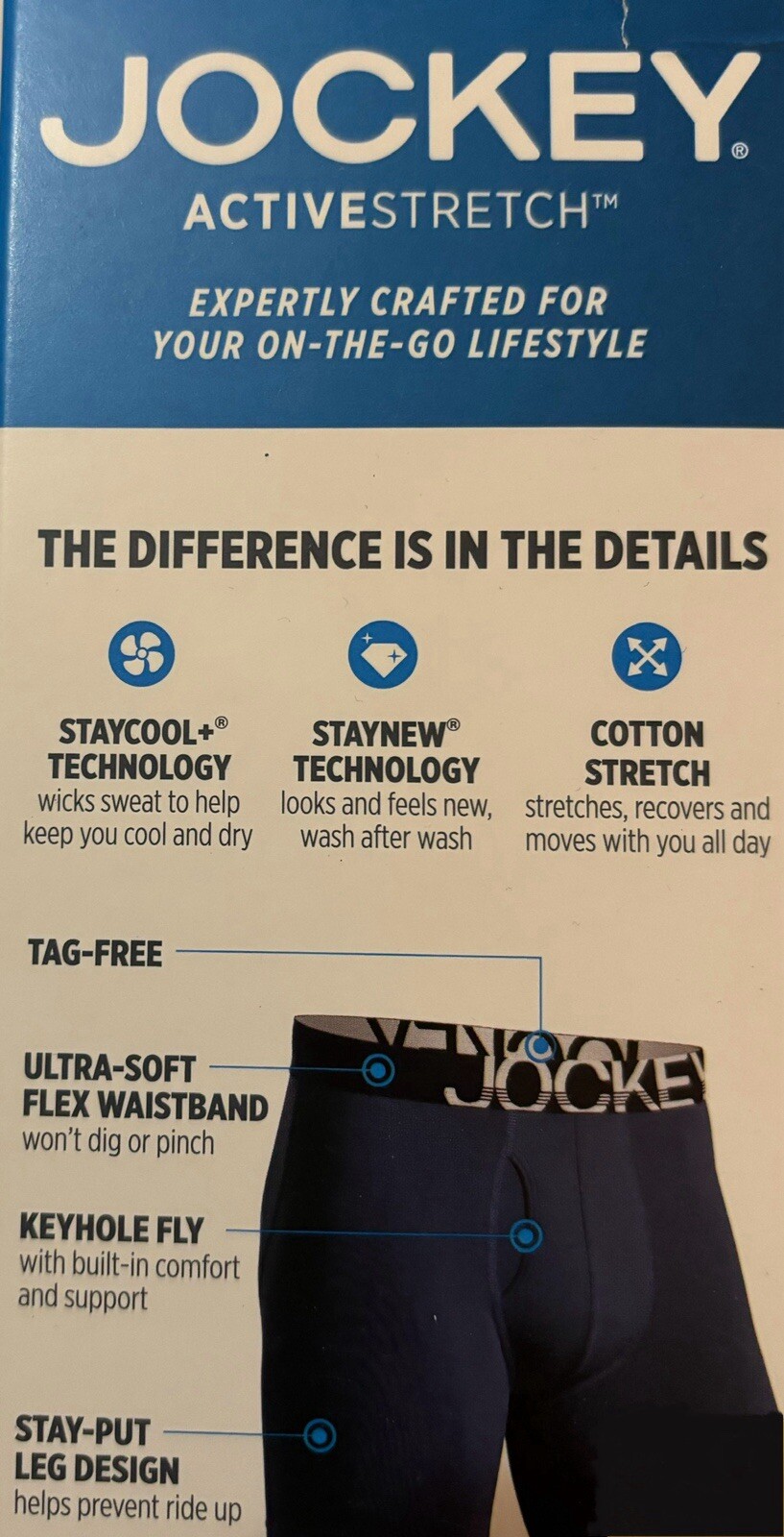 Jockey Active Stretch Boxer Briefs size S small 28-30 Blue/Black/Gray – 5 Pairs