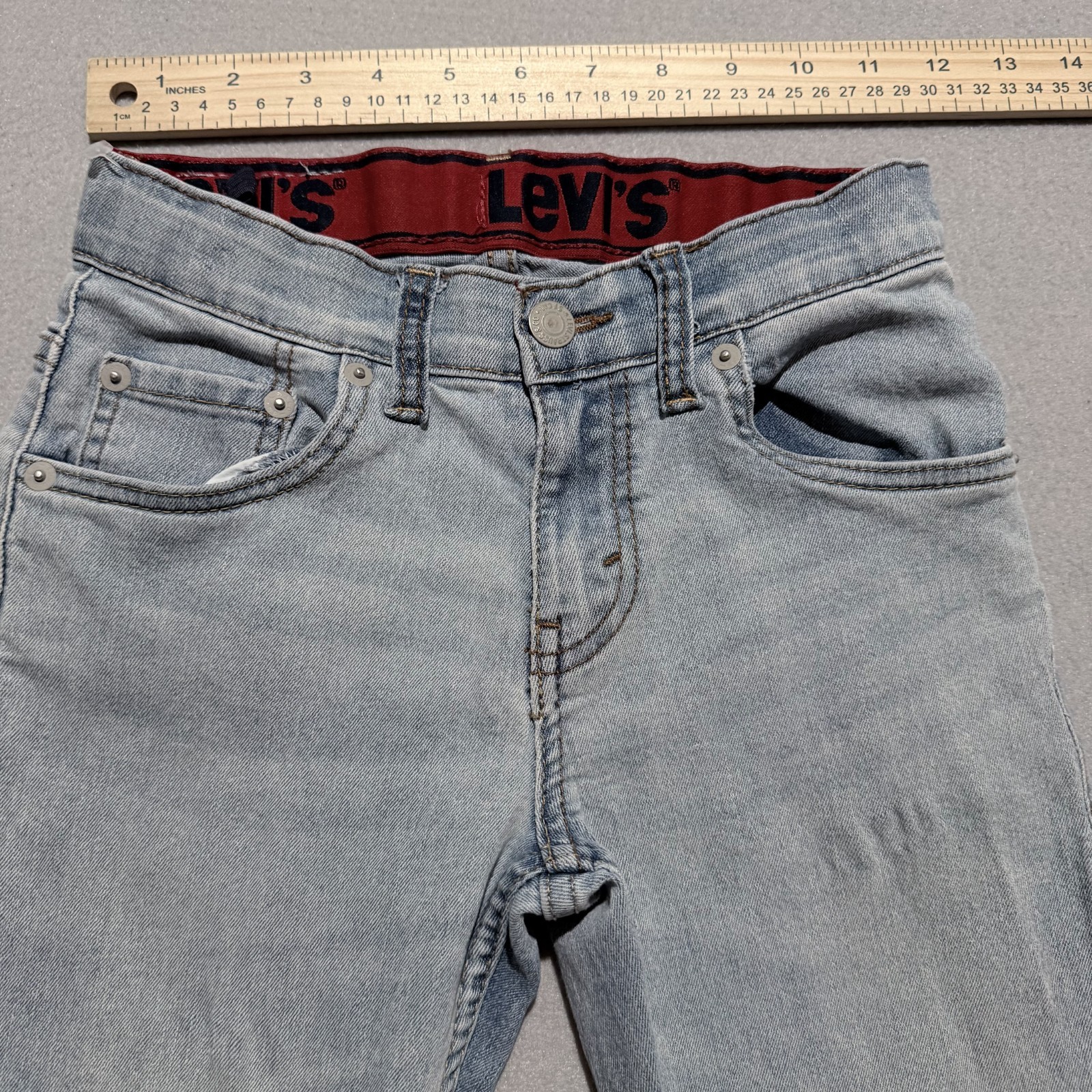 Levi’s 511 Jeans Boys Blue Denim Stretch Slim Fit Low Rise Pockets Zip Fly – 10
