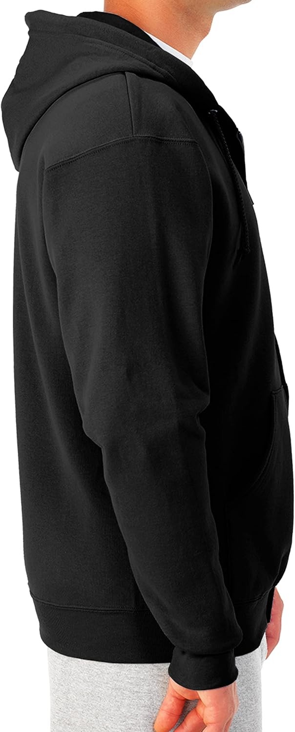 Jerzees Men’s NuBlend Fleece Hoodies & Sweatshirts, Large, Full Zip – Black