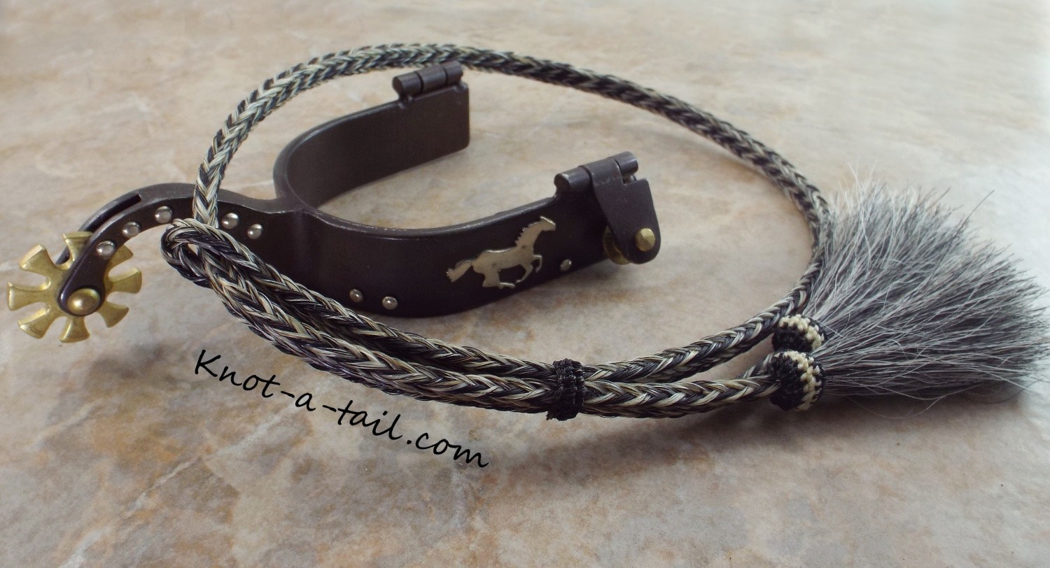 Horsehair hat band, stunning Gray-black, Adjustable Cowboy horsehair hat band