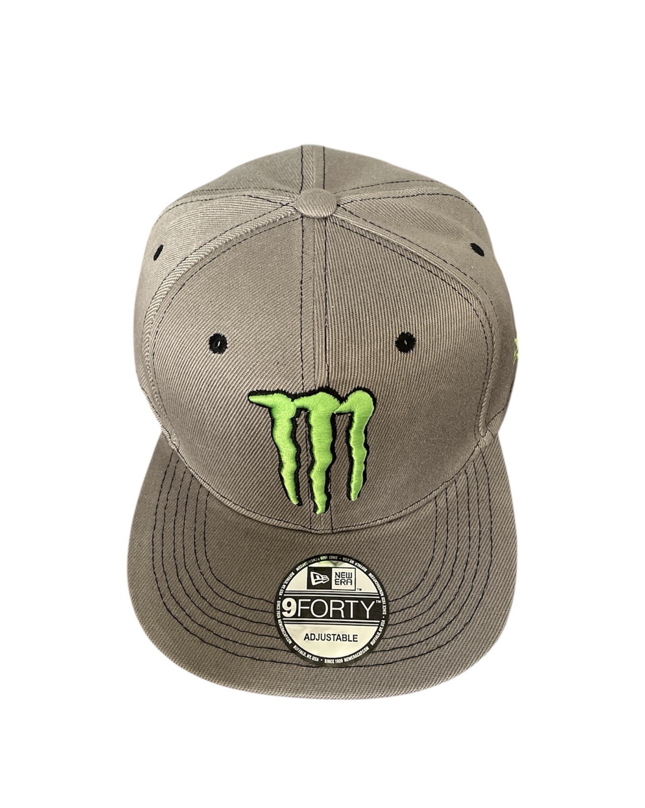 Monster Energy SnapBack Hat Green Claw Flat Bill Adjustable GRAY