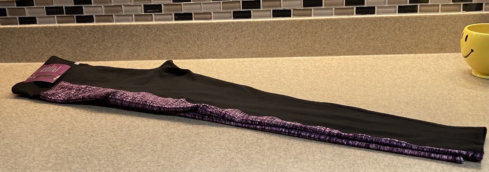 Z Outsider Active Legging Large Black Pink Jacquard Pocket Trail