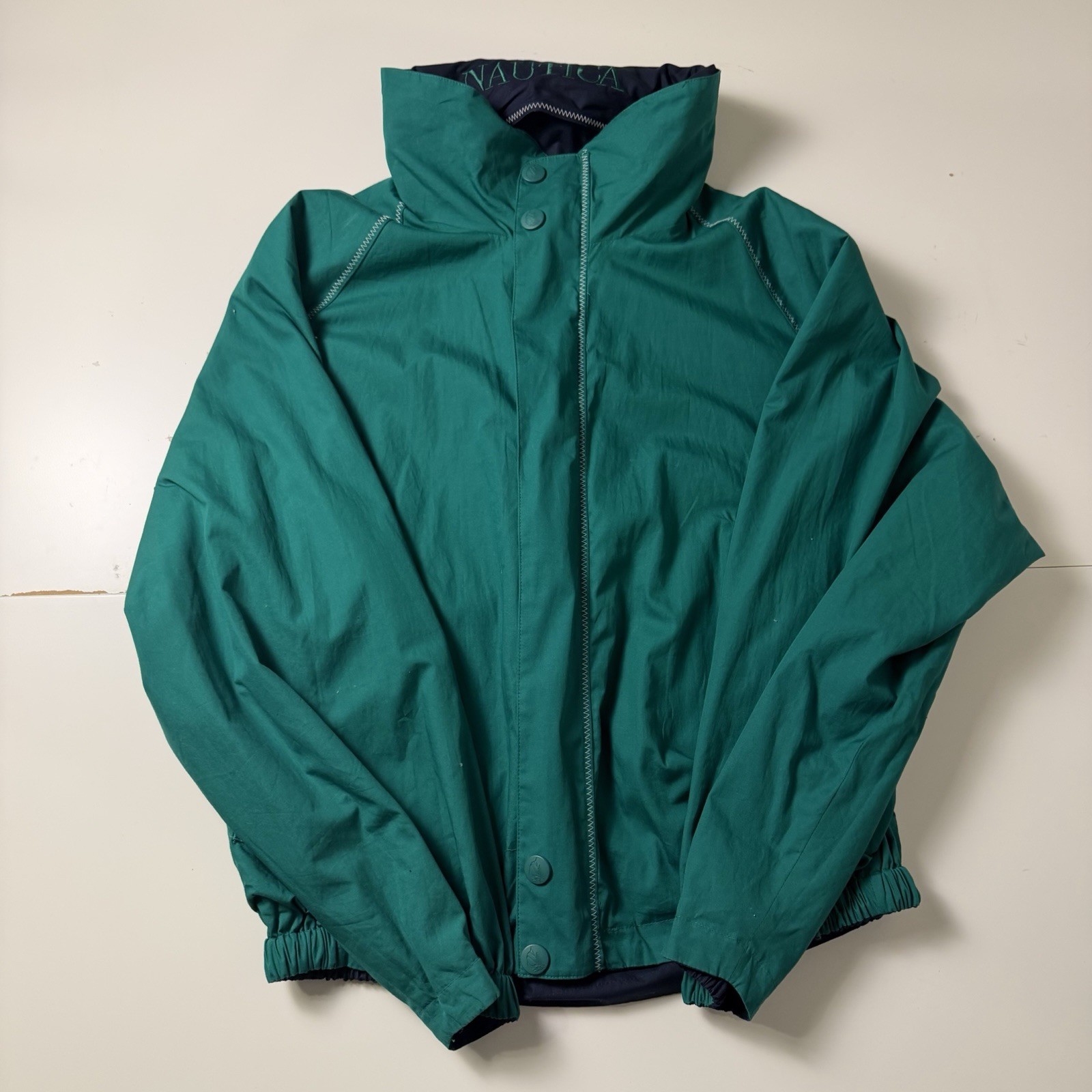 Vintage 90’s Nautica Reversible Windbreaker Sailing Jacket Green Men’s Size M