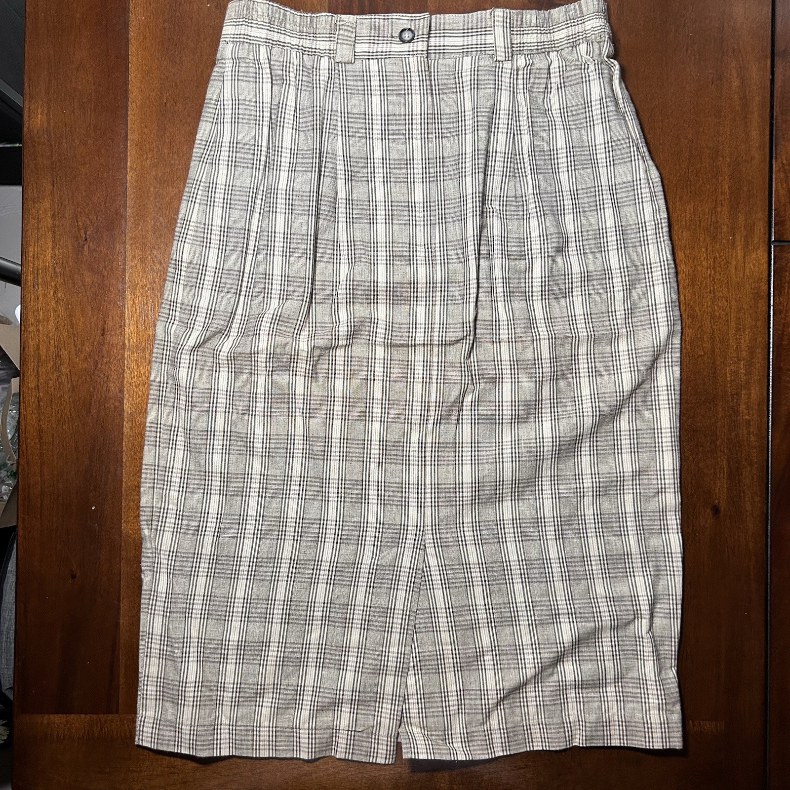 Pina Olson for Norton McNaughton Sz10 Petite High Waist Pleated Midi Vintage 90s