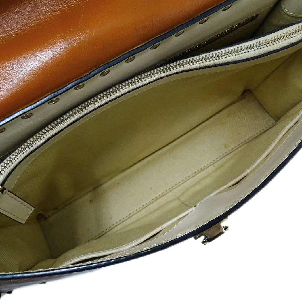 Valentino Garavani 2way Rockstud Leather Bag Camel Brown Shoulder Bag #BBB403