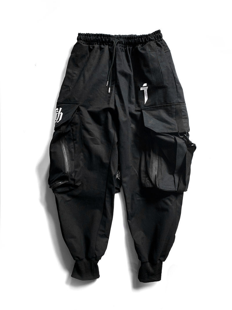Niepce Streetwear Black Harem Techwear Unisex Joggers Urban Japanese Cargo Pants